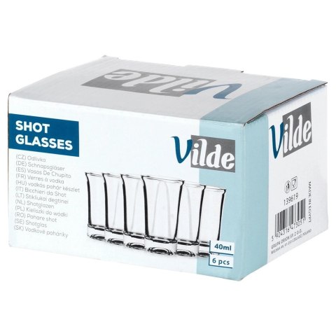 Kieliszki do Wódki VILDE Szklane 6 szt. 40 ml Wzmocnione Dno