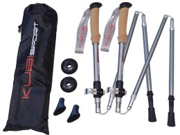 Kije Kijki Trekkingowe Składane 5-częściowe Regulowane KUBISPORT 115-135 cm
