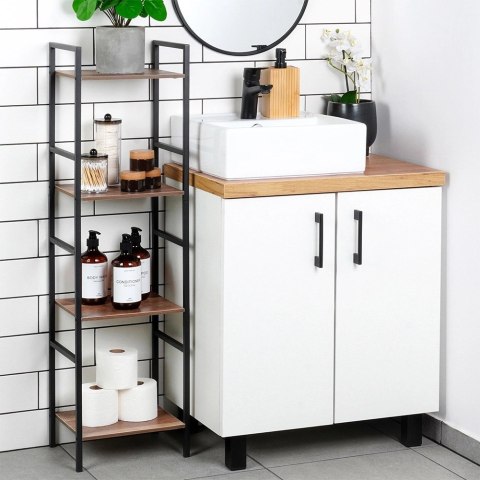 Regał Metalowy Czarny MDF 4 Półki 295 x 235 x 1065 cm TRENDS4YOU
