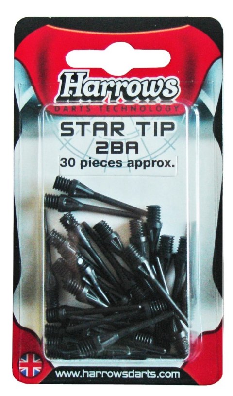 Groty Końcówki do Rzutek Lotek Czarne Zestaw HARROWS STAR SOFT 30 szt.