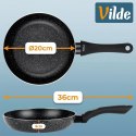 Patelnia Granitowa 20 cm Black Line Indukcja Gaz Non-stick VILDE