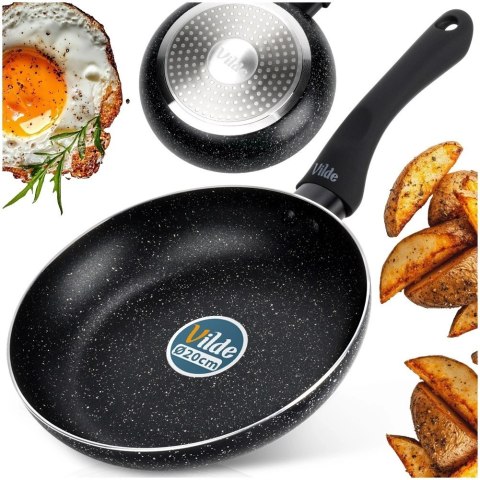 Patelnia Granitowa 20 cm Black Line Indukcja Gaz Non-stick VILDE
