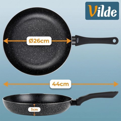 Patelnia Granitowa 26 cm Black Line Indukcja Gaz Non-stick VILDE