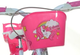 Rowerek Dziecięcy 16 Cali Jednorożec Unicorn Koszyk Fotelik Dino Bikes