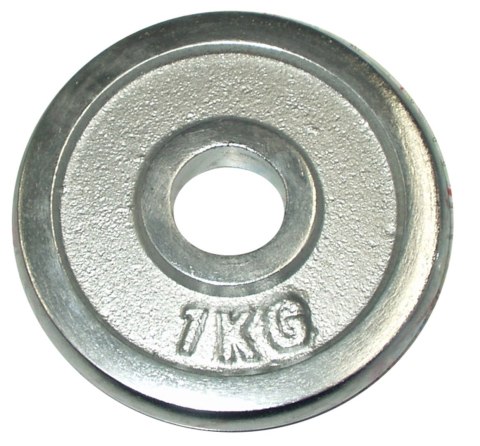 Talerz Ciężar Ciężarek Obciążenie Chromowane do Ćwiczeń KUBISPORT 1kg -25mm