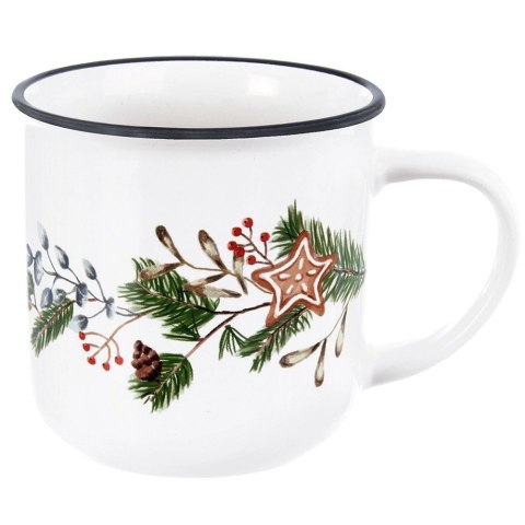 Kubek Ceramiczny 330 ml ORION Gałązki Iglaste Gwiazdka Prezent