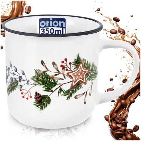 Kubek Ceramiczny 330 ml ORION Gałązki Iglaste Gwiazdka Prezent
