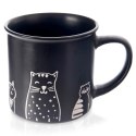 Kubek Ceramiczny Czarny Koty 500 ml ORION Odpowiedni do Zmywarki i Pojemny