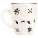 Kubek Ceramiczny Świąteczny 350 ml Biały w Płatki Śniegu Prezent ORION