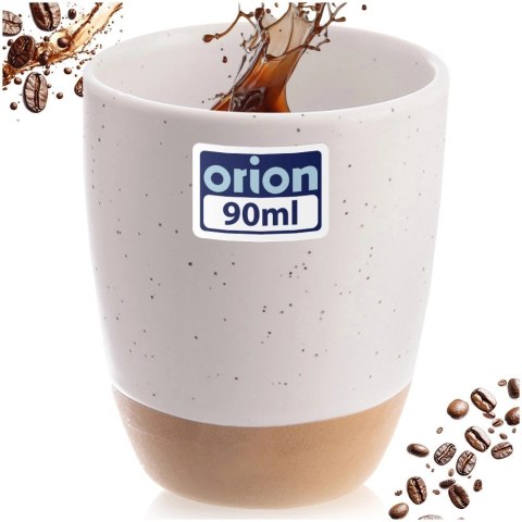 Kubek Ceramiczny do Espresso 90ml Biały Nakrapiany Kamionka ORION