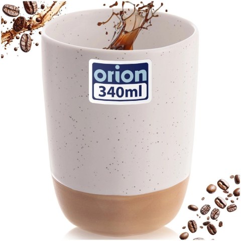 Kubek Ceramiczny do Kawy Herbaty 340ml Biały Nakrapiany ORION