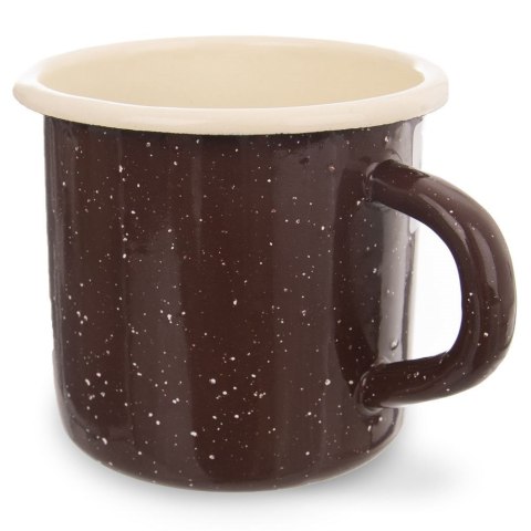 Kubek Garnuszek Emaliowany Stalowy Tradycyjny Retro Brązowy ORION 400 ml
