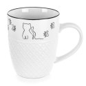 Kubek Porcelanowy 380 ml Kotek Biały z Uchem Prezent dla Kociary