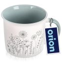 Kubek Porcelanowy 400 ml ORION Kwiaty Biały Solidny do Zmywarki