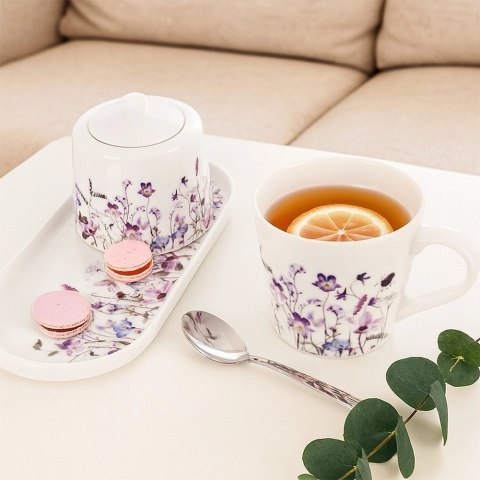 Kubek Porcelanowy Duży 430 ml Louka Kwiatowy Dekor do Herbaty