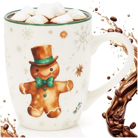 Kubek Świąteczny Porcelana 320 ml Piernikowy Ludzik Zmywarka