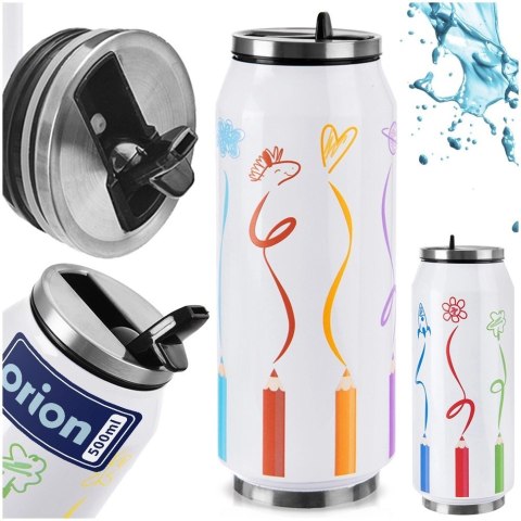 Kubek Termiczny Puszka 500 ml ORION Kolorowy Wzór Szczelny Próżniowy