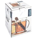 Kubek do Herbaty Kawy z Zaparzaczem Podstawką Szklany Solidny ORION 400 ml
