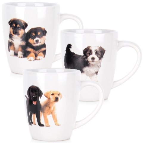 Kubki Ceramiczne Psy 220 ml 3 Szt. ORION do Zmywarki i Mikrofali
