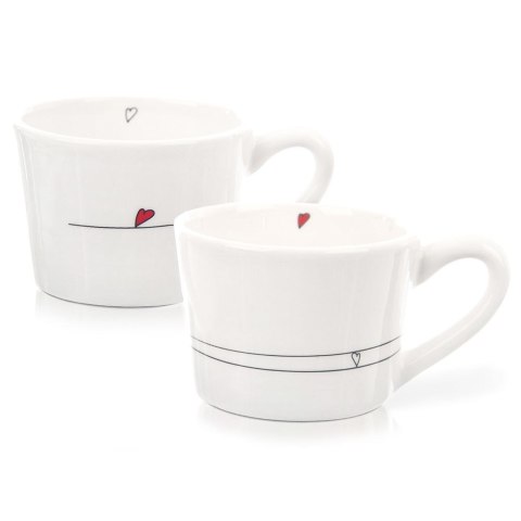 Kubki Ceramiczne Serduszka Dekoracyjne Ozdobne ORION 200 ml 2 szt.