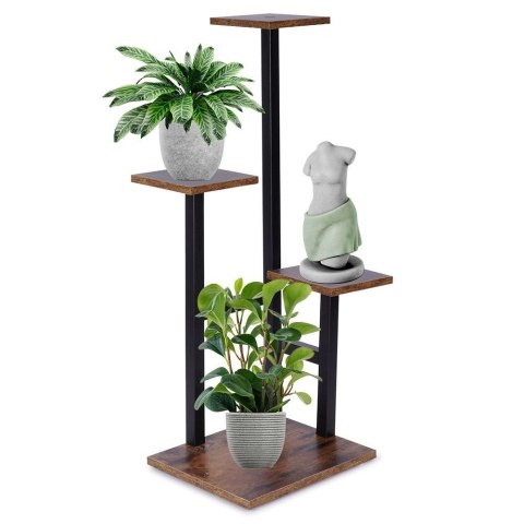 Kwietnik Stojak na Kwiaty 4-Poziomowy Kaskada Metalowy Loft VILDE 84 cm