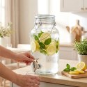 Słój z Kranikiem Dystrybutor do Napojów Wody Lemoniady Szklany 4L Vilde