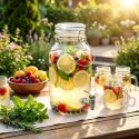 Słój z Kranikiem Dystrybutor do Napojów Wody Lemoniady Szklany 4L Vilde