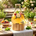 Słój z Kranikiem do Napojów Lemoniady ze Stojakiem Bambusowym VILDE 6.5L