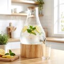 Słój z Kranikiem do Napojów Lemoniady ze Stojakiem Bambusowym VILDE 6.5L