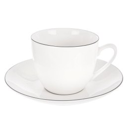 Spodek Podstawka Porcelanowa pod Filiżankę Biały z Obwódką 15 cm