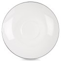 Spodek Podstawka Porcelanowa pod Filiżankę Biały z Obwódką 15 cm