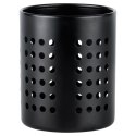 Stojak na Sztućce Ociekacz Pojemnik na Przybory Stalowy Czarny Mat 12,5 cm