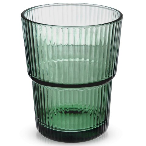 Szklanka do Napojów Wody Soków Drinków Zielona Ryflowana 400 ml