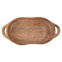 Taca Drewniana do Serwowania z Uchwytami Drewno Mangowca 42,5 cm