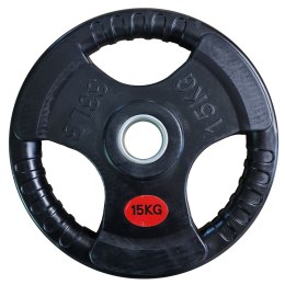 Talerz Ciężar Obciążenie Olimpijskie Gumowe z Uchwytami KUBISPORT 15kg 50mm