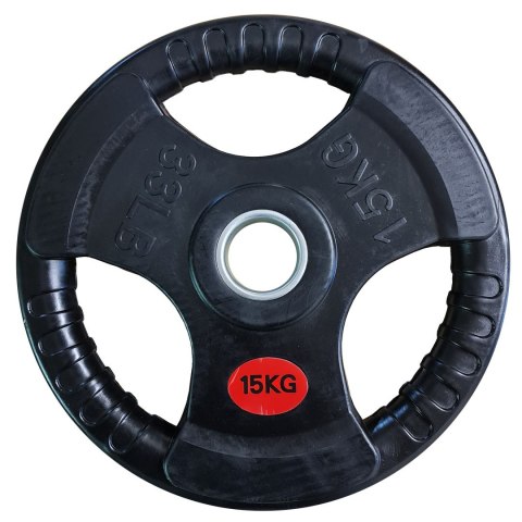 Talerz Ciężar Obciążenie Olimpijskie Gumowe z Uchwytami KUBISPORT 15kg 50mm