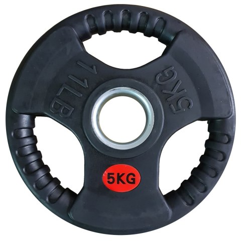 Talerz Ciężar Obciążenie Olimpijskie Gumowe z Uchwytami KUBISPORT 50mm 5kg