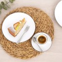 Talerz Deserowy Porcelanowy do Ciasta Śniadaniowy Biały z Obwódką 20 cm