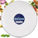 Talerz Deserowy Porcelanowy do Ciasta Śniadaniowy Biały z Obwódką 20 cm