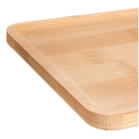 Talerz Drewniany Kwadratowy do Serwowania Przekąsek Bambusowy 14 cm
