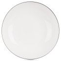 Talerz Głęboki Obiadowy Porcelanowy do Zupy Biały z Obwódką 20 cm 600 ml