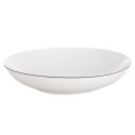 Talerz Głęboki Obiadowy Porcelanowy do Zupy Biały z Obwódką 20 cm 600 ml