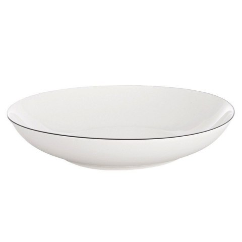 Talerz Głęboki Obiadowy Porcelanowy do Zupy Biały z Obwódką 20 cm 600 ml