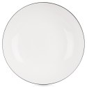 Talerz Głęboki Obiadowy Porcelanowy do Zupy Biały z Obwódką 20 cm 600 ml
