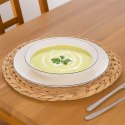 Talerz Głęboki Obiadowy Porcelanowy do Zupy Biały z Obwódką 20 cm 600 ml