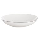 Talerz Głęboki Obiadowy Porcelanowy do Zupy Biały z Obwódką 20 cm 600 ml