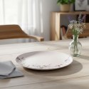 Talerz Obiadowy Płytki Porcelanowy Biały Kwiaty Ozdobny ORION Okrągły 24 cm