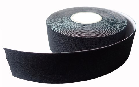 Tejpy Tape Taśma Kinezjologiczna Kinesiotaping Czarna KUBISPORT 2,5 x 5 m