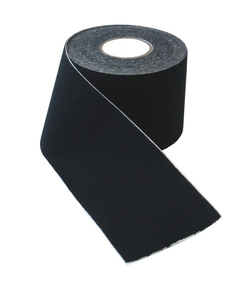 Tejpy Tape Taśma Kinezjologiczna Kinesiotaping Czarna KUBISPORT 5x5 m
