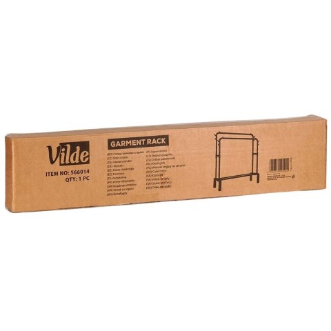 Wiekszak na Ubrania Loft Stojący Metalowy Czarny Pionowy VILDE 110x45x152cm